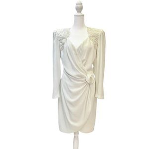 Vintage White Rose Pearl Dress